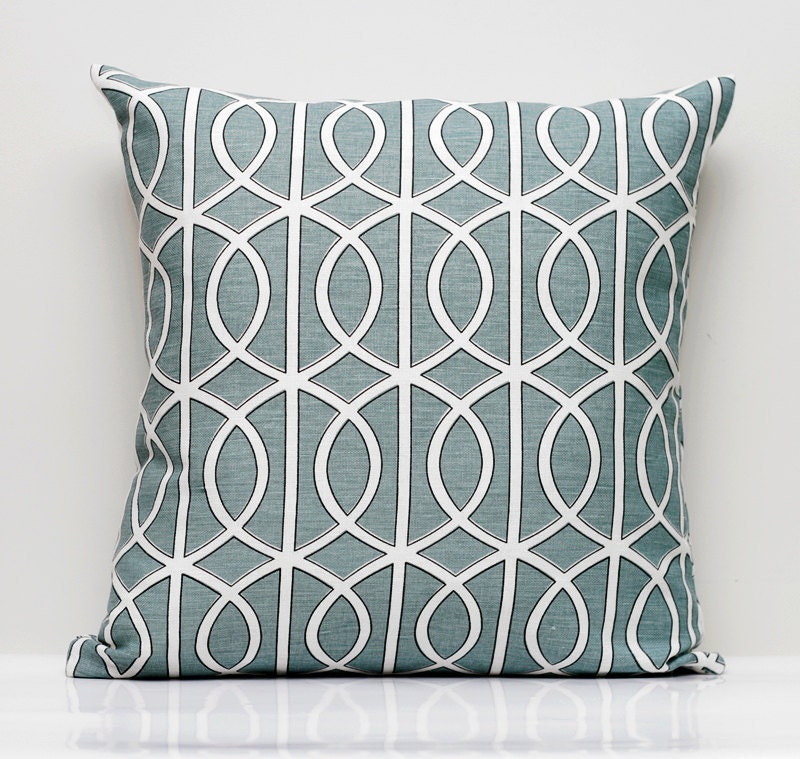 Designer pillow cover - decorative turquoise dwell pillows- 26x26- Dwell Studio