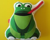 Frog 100% cotton decorative cushion by Bibu.
