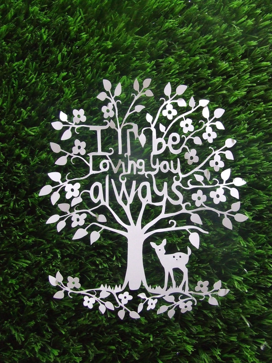 papercut woodland typography