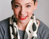 Black/White "Got Cow" Organic Cotton Knit Cowl or Scarf