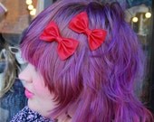 III Pair of Lipstick Red Cutey Baby Hair Bows III