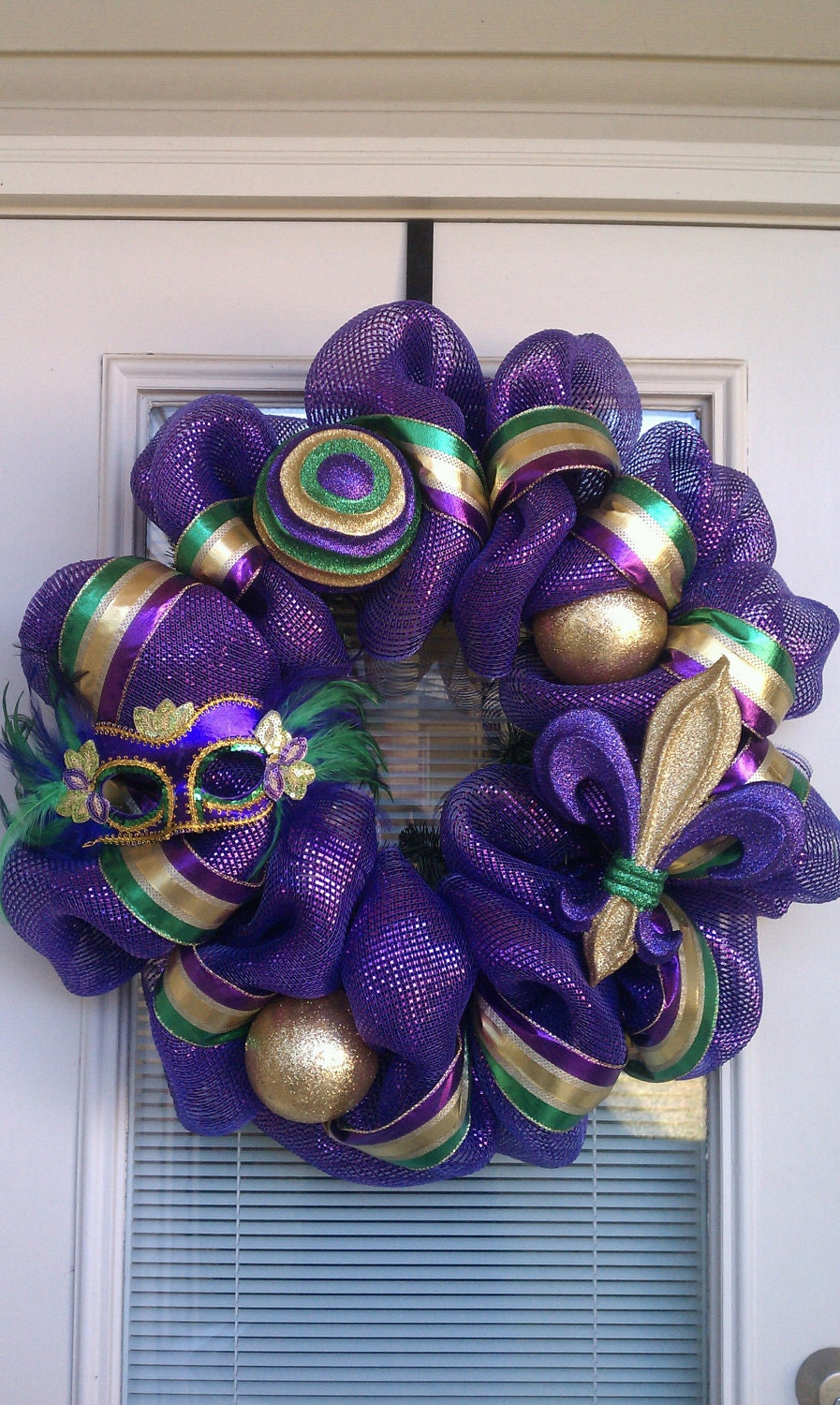 Mardi Gras Mesh Deco wreath