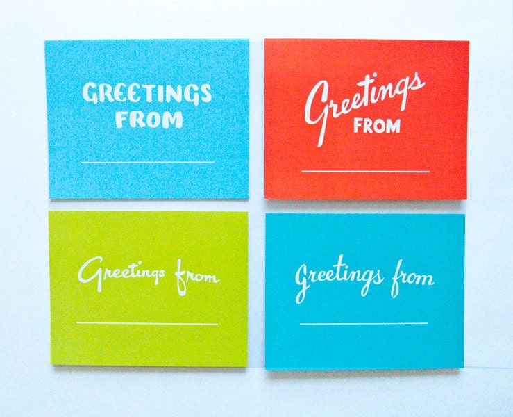 Assorted Solid Colored Greetings - set of 8 cards
