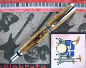 Hand Turned Wooden Pen Rollerball Handcrafted Spalted Wood using Chrome Hardware 224C