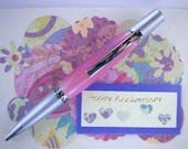 Handcrafted Acrylic Pen Hand Turned Pink and Purple Acrylic Blank and Chrome and Brushed Chrome Hardware 227C