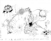 Dream Lucid - Abstract Ink, drawing, sketch, geometric. Paradigm of physical reality, mental thought. PRINT
