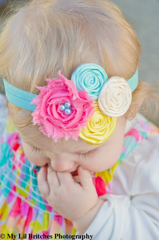 Baby Headband... Baby Girls Headband - Newborn Headband - Infant Headband - Rose Headband - Headband