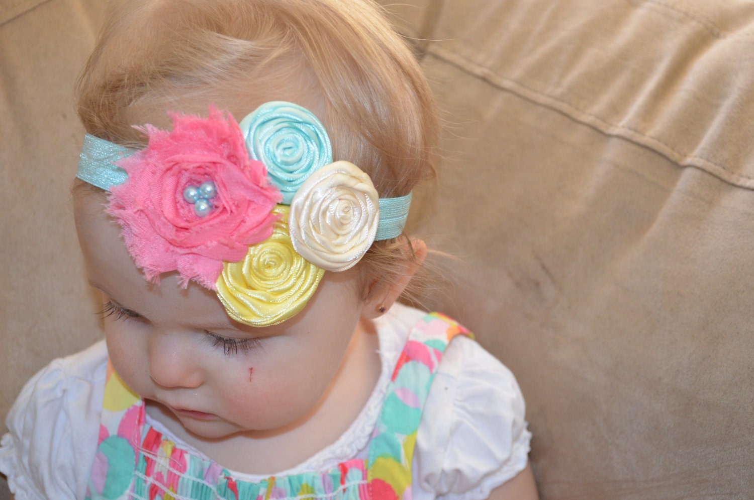 Baby Headband... Baby Girls Headband - Newborn Headband - Infant Headband - Rose Headband - Headband
