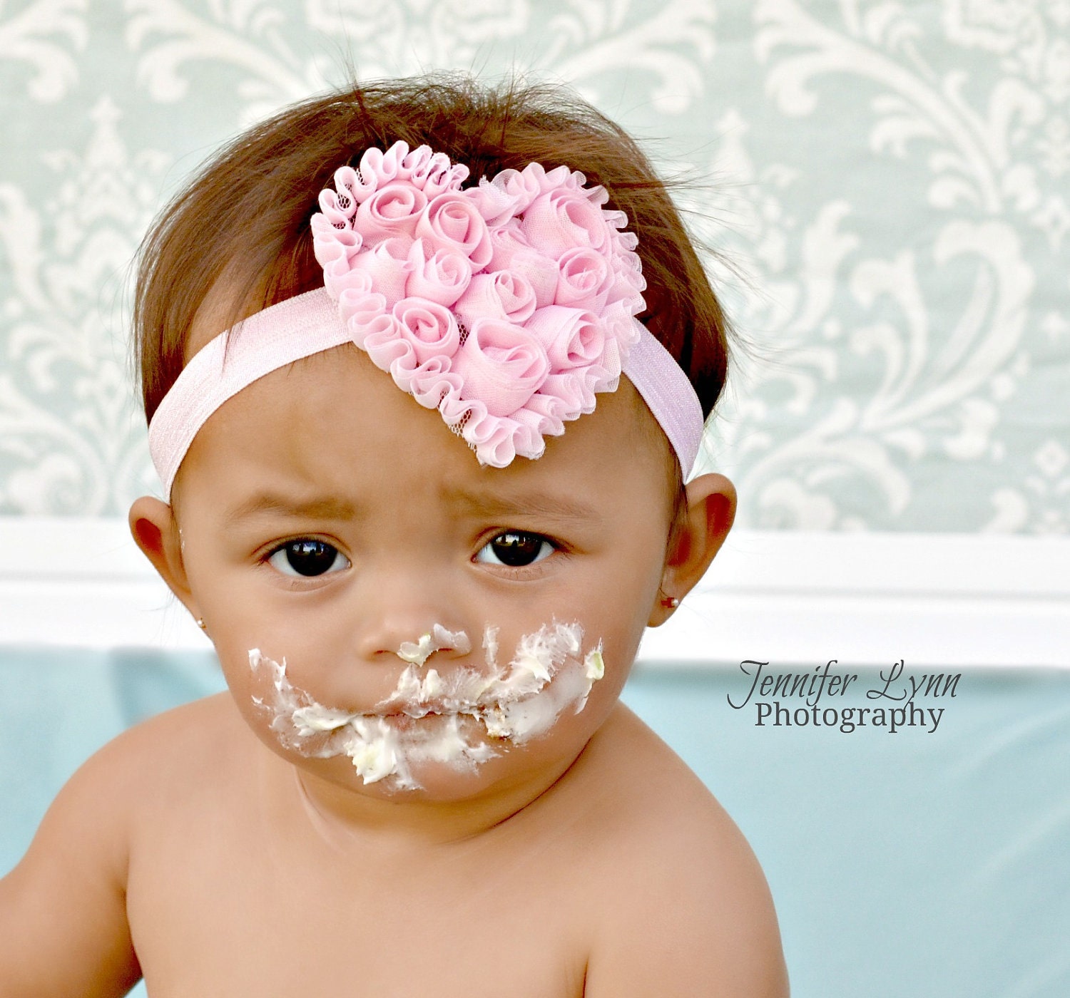 Baby Girls Headbands.... Birthday Headbands... Pink Headbands