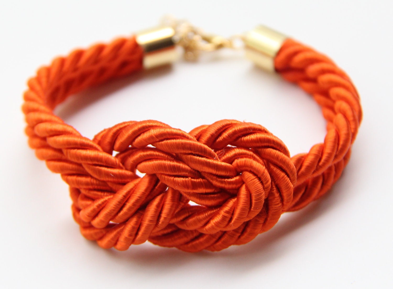 Arm candy - Orange Knot Bracelet - 24k gold plated