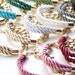 Arm candy set of 2 Half and Half: Gold chunky chain and Silk Bracelet