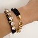 Half and Half: Gold chunky chain and black Silk Bracelet - 24k gold plated