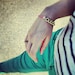 Pink Arm Candy - Gold chunky chain with leather braid Bracelet - 24k gold plated