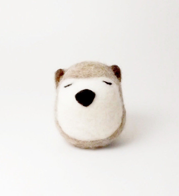 Ready to ship - Needle felt california sea otter with natural wool - collectable felt animal