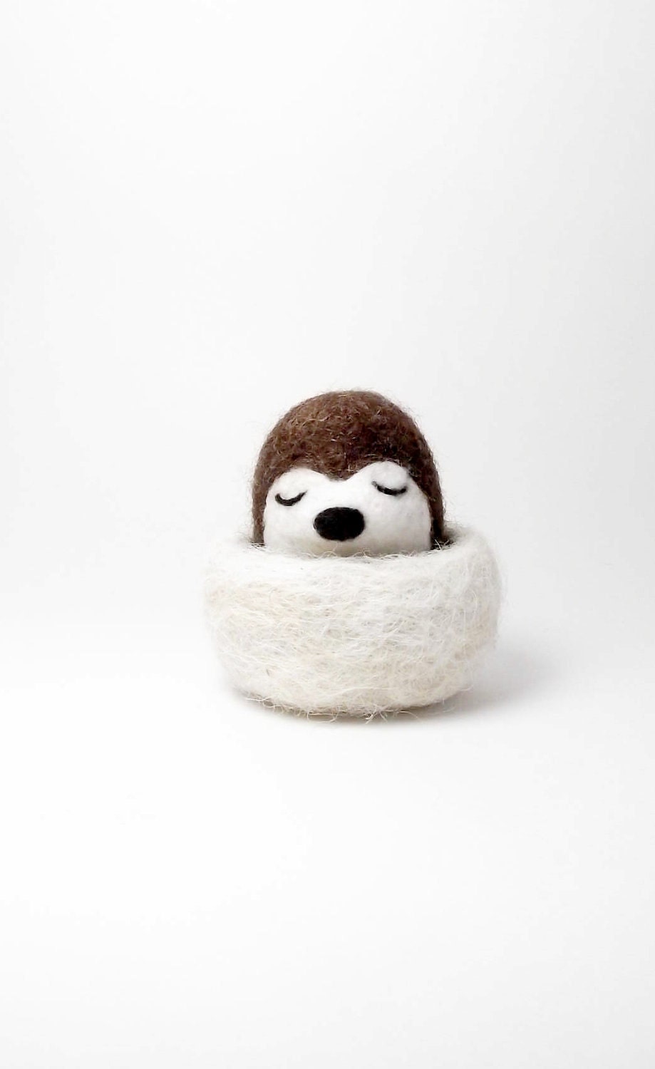 Needle felt hedgehog - nesting animal - heirloom - nursery decor