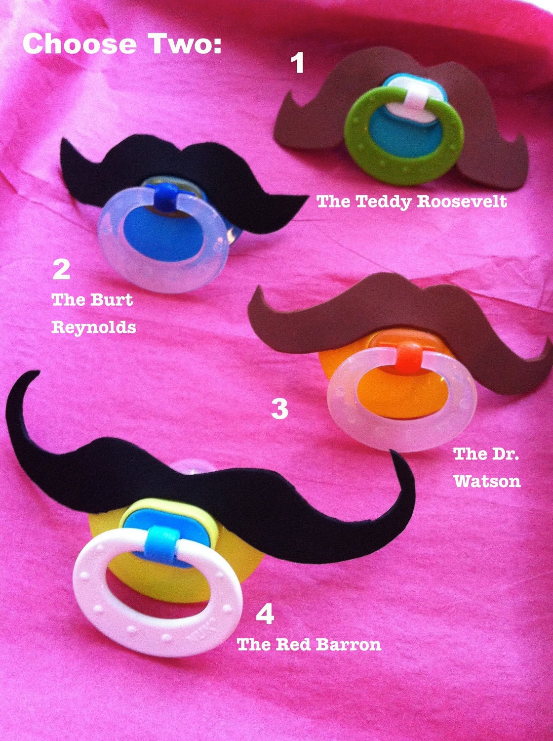 Mustache Pacifiers (Set of 2)