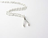 Sterling Silver Wishbone Necklace, dainty, modern, minimalist