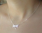 STERLING SILVER DRAGONFLY - sterling silver dragonfly necklace