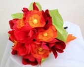 Floral Arrangement Paper Flowers wedding bouquet Gift Centerpiece Red Orange Yellow