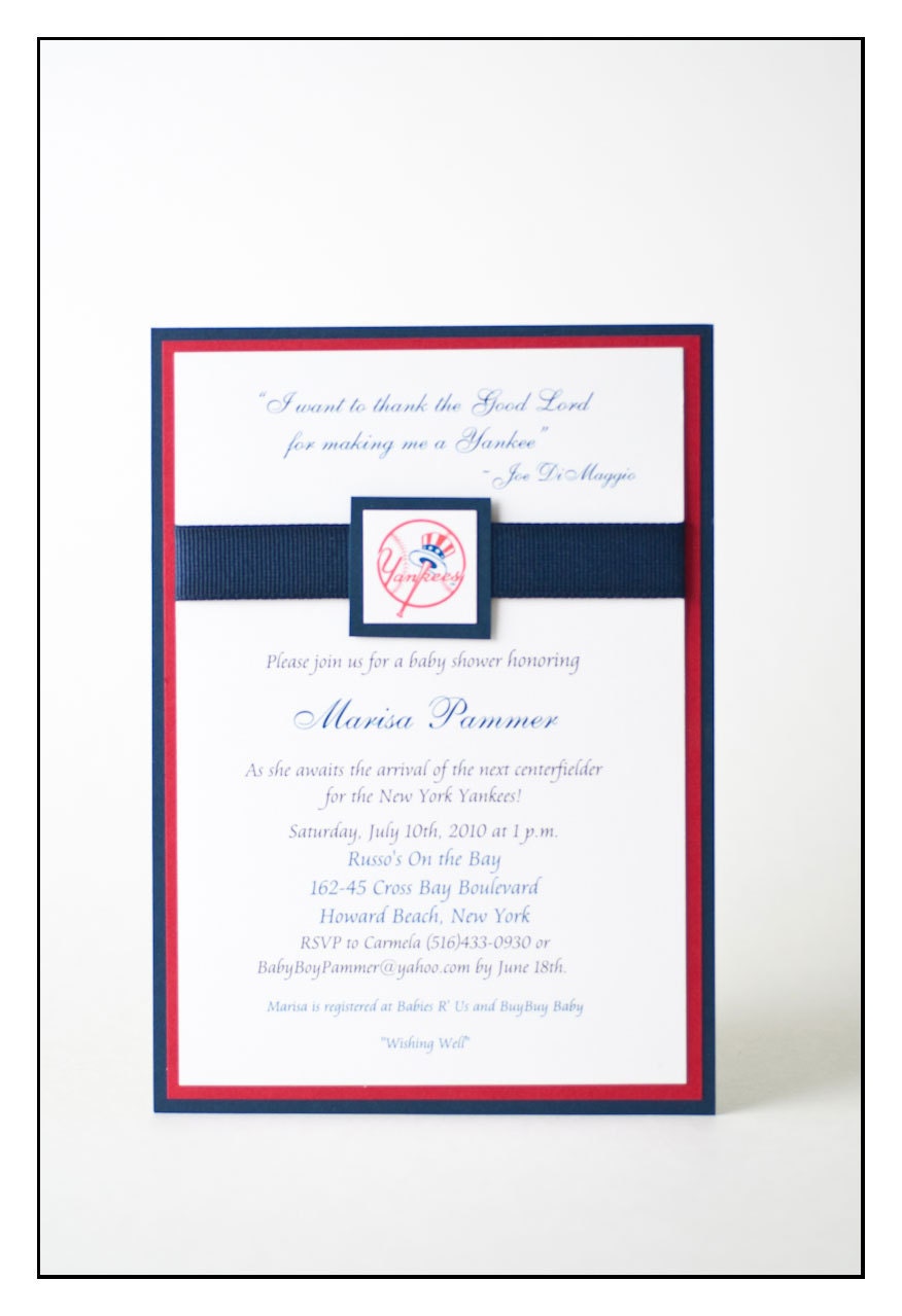 Custom NY Yankees Baby Shower or Birth Announcment