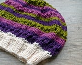 spring slouchy hat multicolor stipes - womens beanie