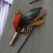 Feather Boutonnière,    (Bottonhole) - Wedding Boutonnieres, Groom