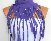 Latest Fashion Lilac scarf. Fringed and beaded, Personalized Design Women Scarf...