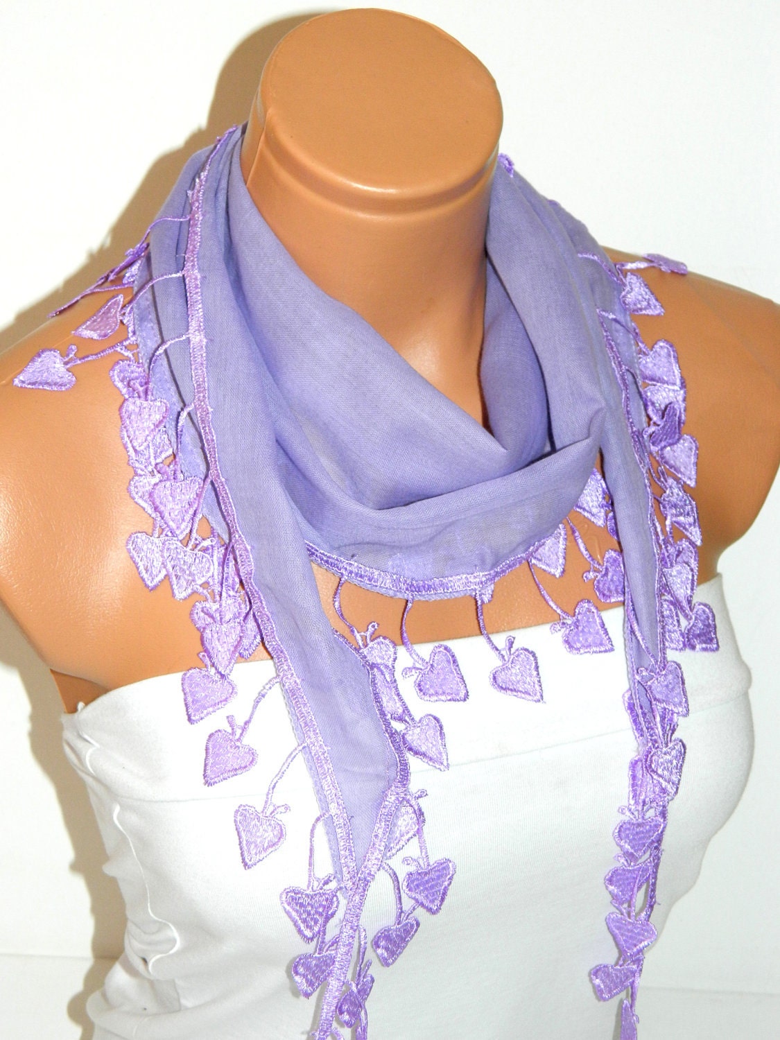 Personalized Design lilac Scarf. Turkish Fabric Fringed Guipure Scarf ..bandana,headband,wedding,bridal,authentic, romantic, elegant,
