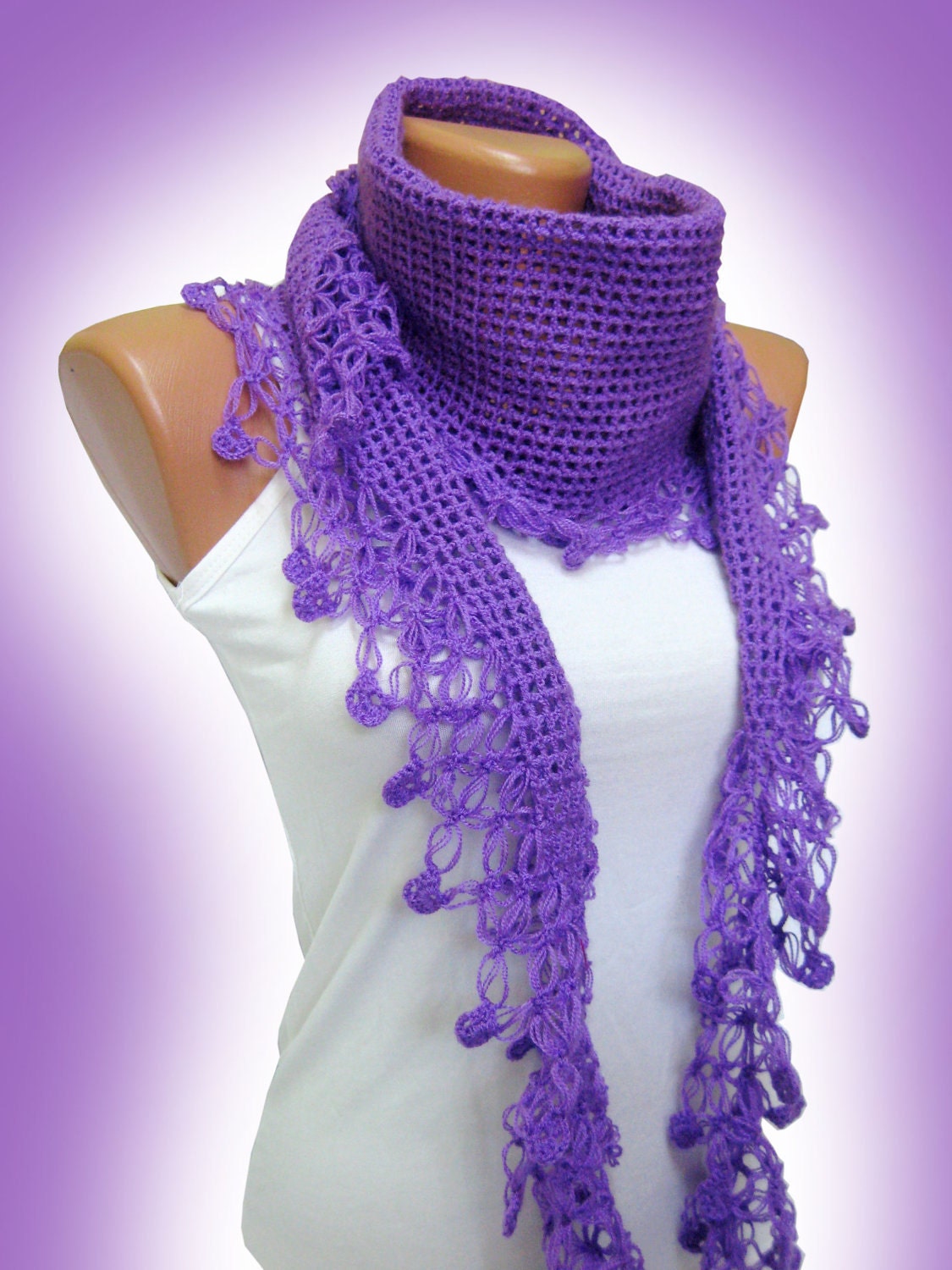 Amthyst Scarves, Fashion Purple, lilac, Hand Knit, woman scarf. Personalized Design. Latest Fashion. scarf, neckwarmer, scarflette...