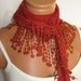 Cinnamon Scarf, Fabric Fringed Guipure Turkish Scarf ..bandana,headband,wedding,bridal,authentic, romantic, elegant,