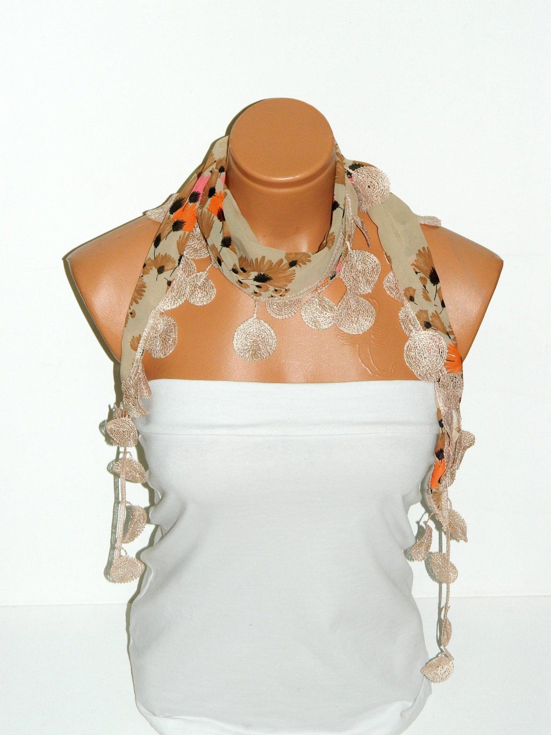 Personalized Design Multicolor pink cream Scarf.Turkish Fabric Guipure Scarf ..bandana,headband,wedding,bridal,authentic, romantic, elegant,