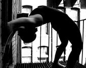 16x20 Photograph - Black & White Urban Back Bend, Yoga Photography