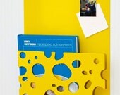 Decorative rack shelf for magazines or books Swiss Cheese laser cut powder coated steel