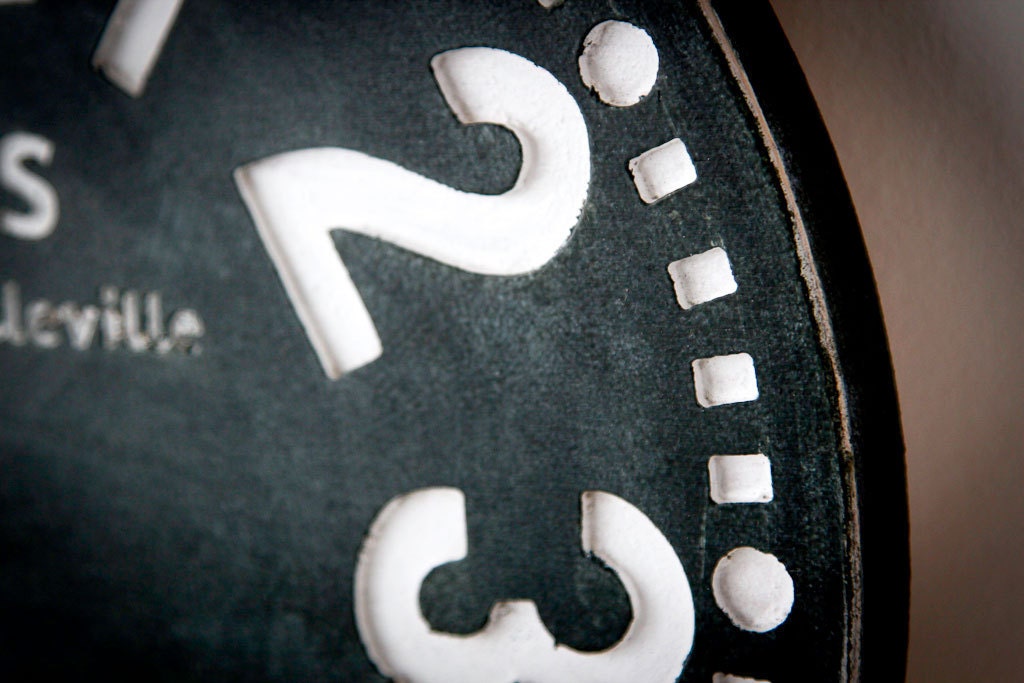 Wall clock -Paris- black shabby chic cottage style birch wood vintage style