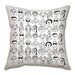 Pillow cushion -You, me and us- in black and white print on a gabardine decorative (insert included)