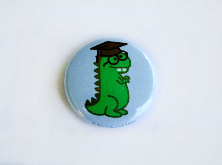 Dorky Dino Graduation 1" Button
