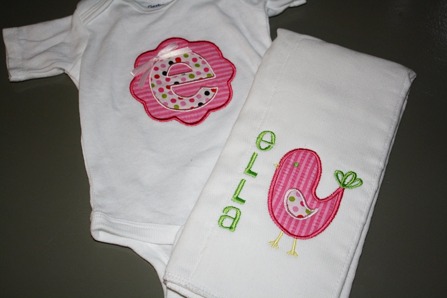 New Baby Set-Burp Cloth and Onesie