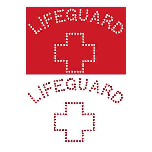 lifeguard PiCK your COLORS rhinestone rhinestud stud transfer hot fix hotfix iron on applique bling patch