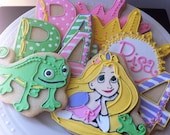 Tangled Custom Decorated Cookies for your Rapunzel themed birthday party
