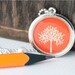 Tree Necklace Silver Tree of Life Necklace Orange Tree Pendant
