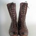 Vintage lace up leather boots womens size 10 brown leather