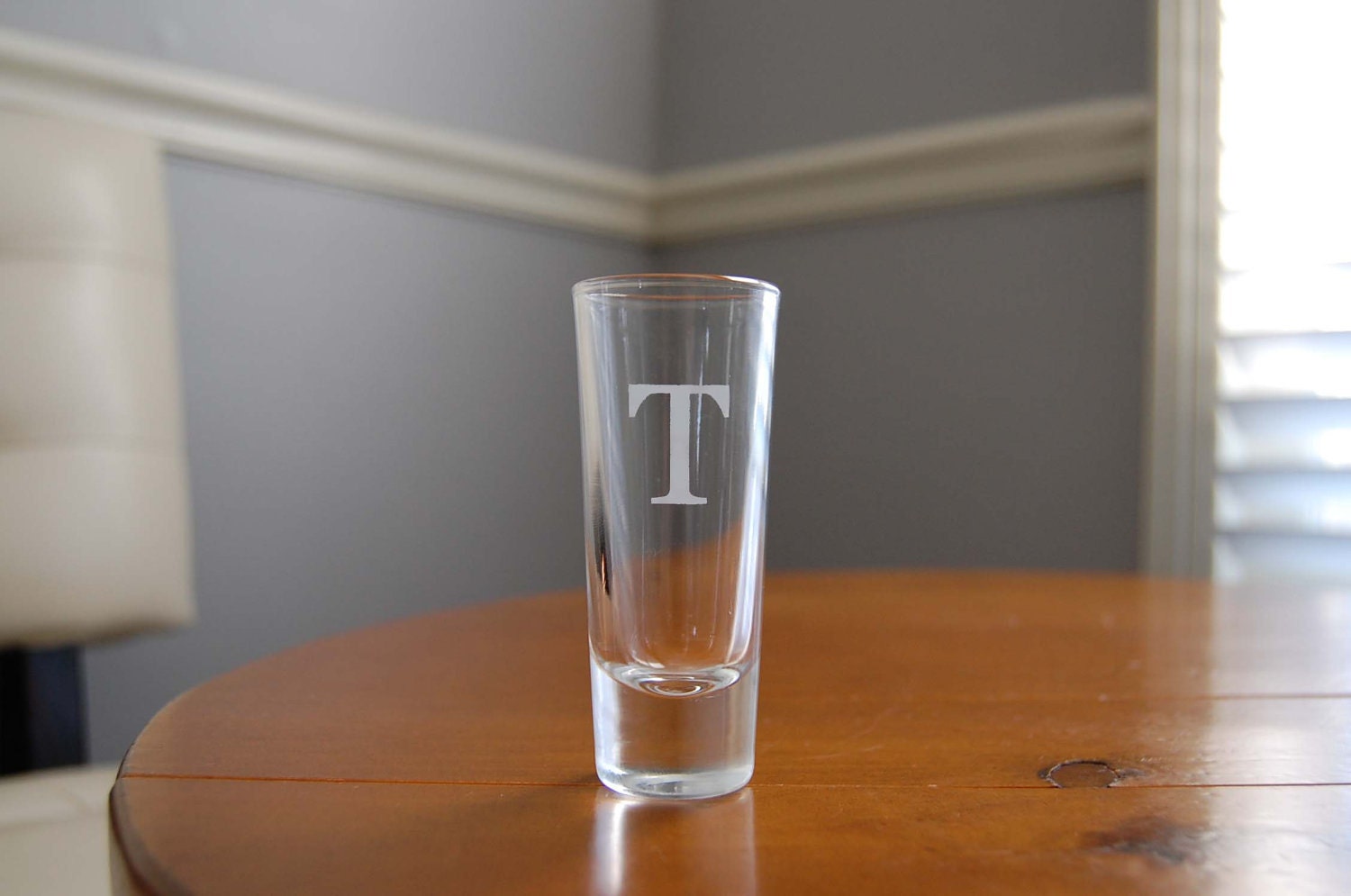 Personalized Shooter Glass - Monogrammed Initial