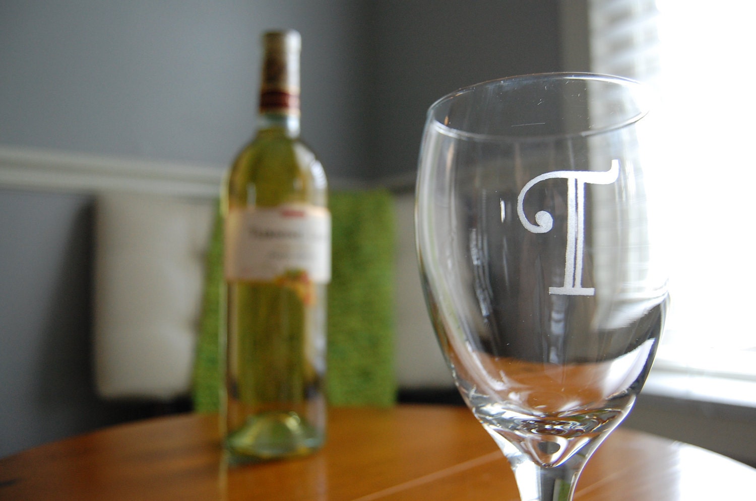 Personalized Water Goblet - Monogrammed Initial