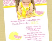 Pink LEMONADE Printable Photo Invitation, Pink Lemonade Party Photo Invite