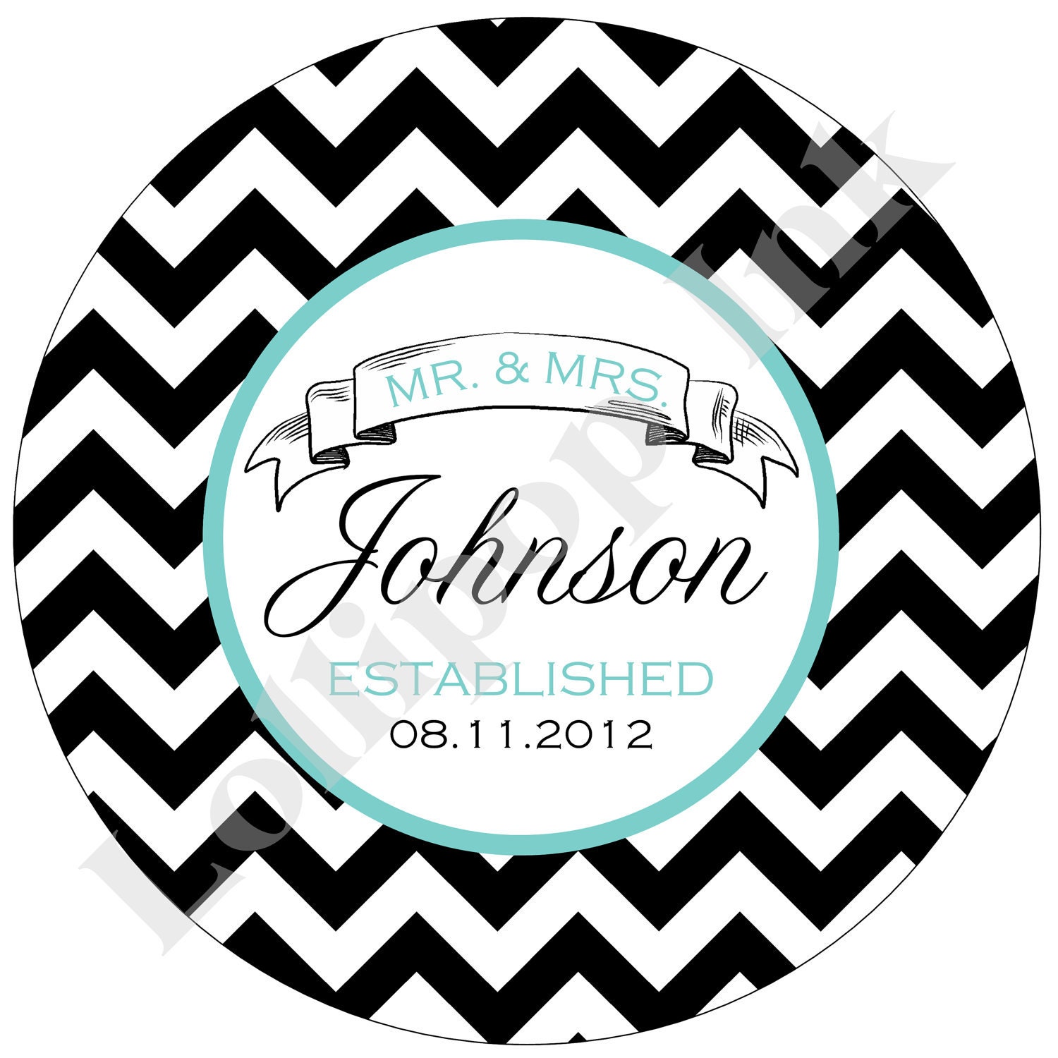 Black Chevron Personalized Melamine Plate, Personalized Melamine Plate, Wedding Gift, Personalized Wedding Gift