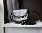 80's Vintage Black Leather "i Santi" Handbag