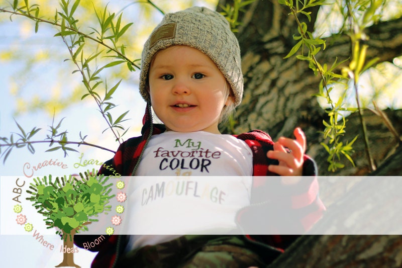 My Favorite Color is Camoflauge Boutique Embroidery Shirt
