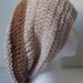 Striped Crochet Slouchy Beret/Hat - Adult Size Large - Chocolate Almond Color