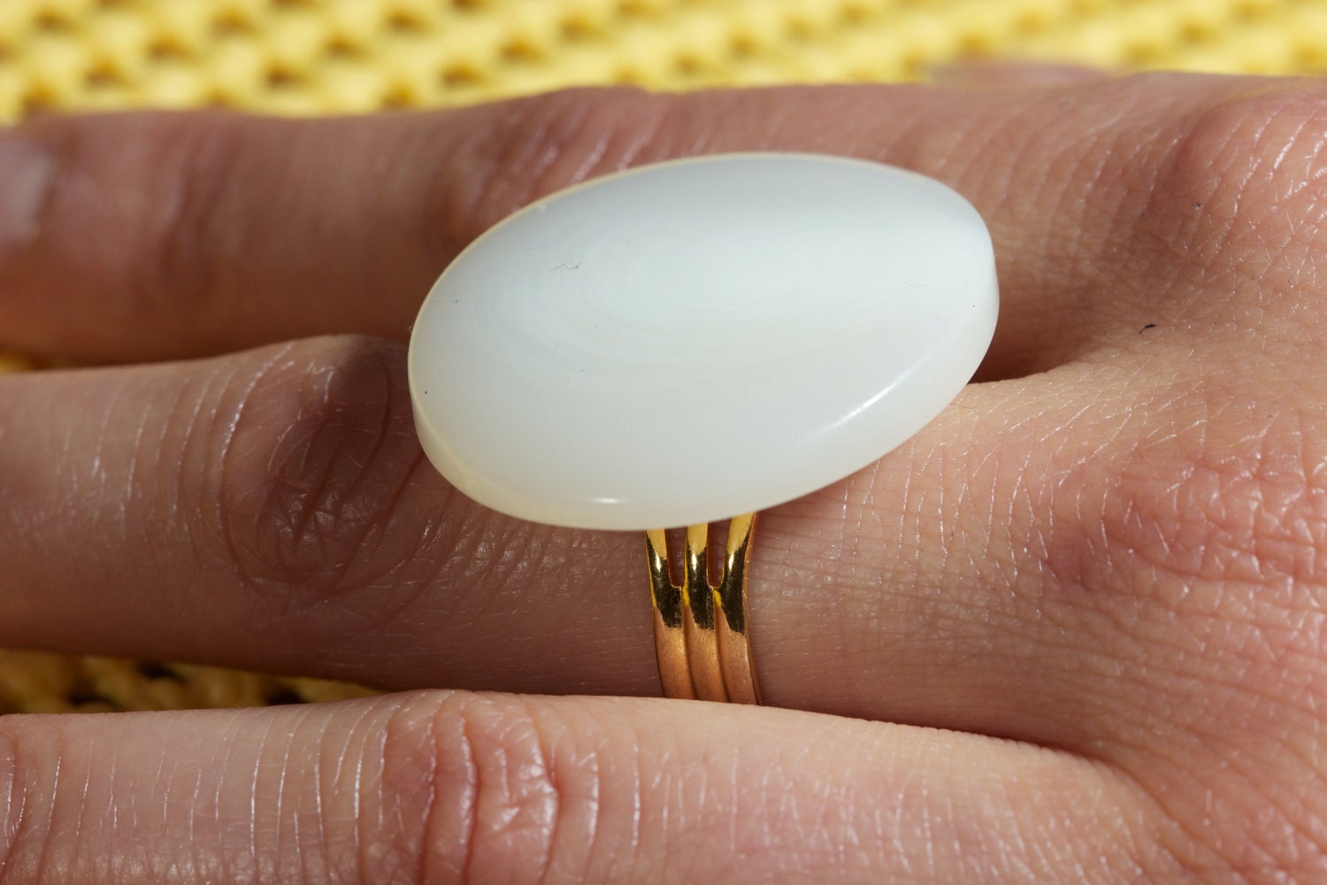 Shell Inspired Button Ring
