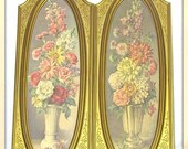 Artist Signed Bouquet of Flowers Regency Style Wall Hangings